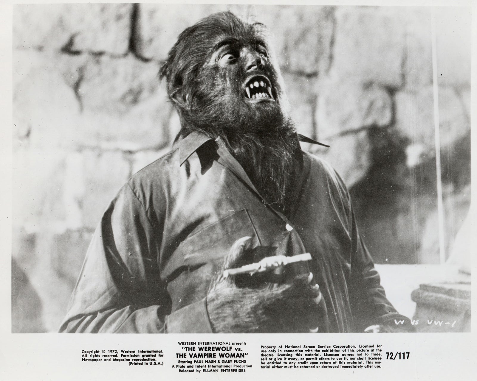 The Werewolf Versus the Vampire Woman 1971 Film Movie Press Publicity Still Framed