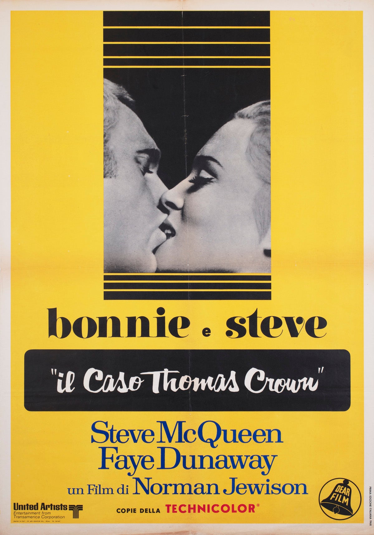 thomas crown affair 1968 italian 1 sheet film movie poster