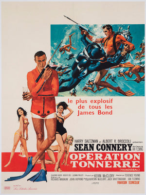 Thunderball 1965 French Moyenne Film Movie Poster, Robert McGinnis and Frank McCarthy