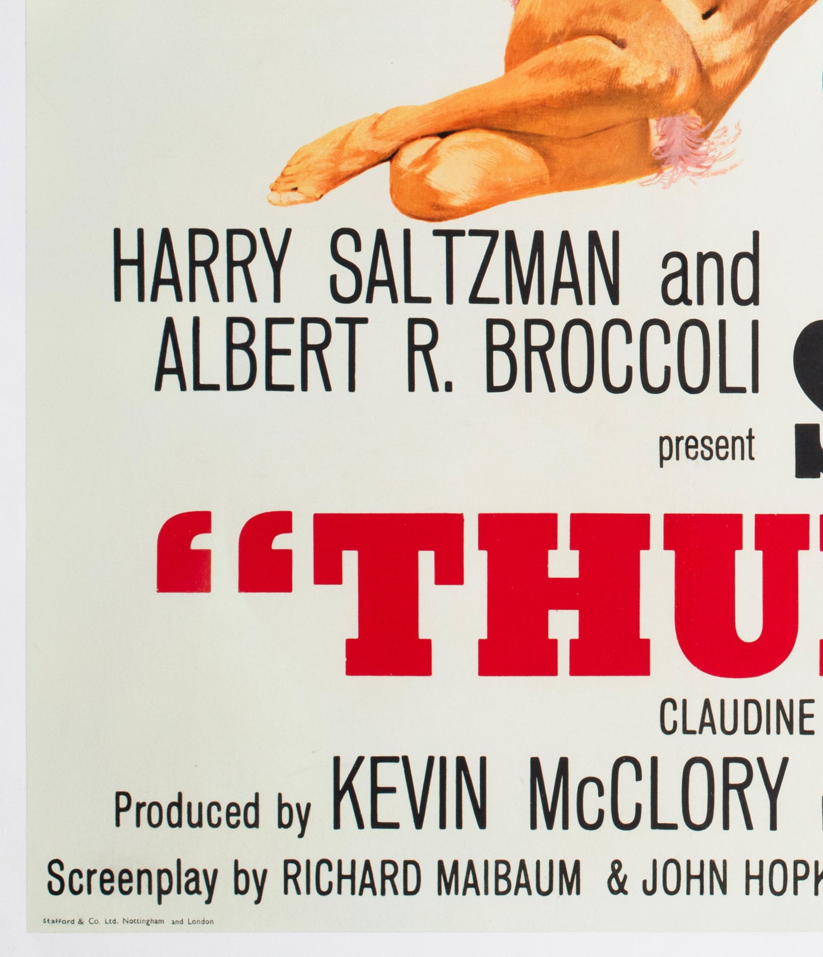 Thunderball 1965 UK Quad Film Poster Robert McGinnis - detail