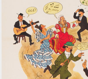 Tintin and the Blue Oranges 1964 French Moyenne Film Movie Poster, Herge - detail