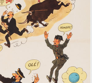 Tintin and the Blue Oranges 1964 French Moyenne Film Movie Poster, Herge - detail