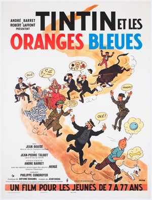Tintin and the Blue Oranges 1964 French Moyenne Film Poster Herge