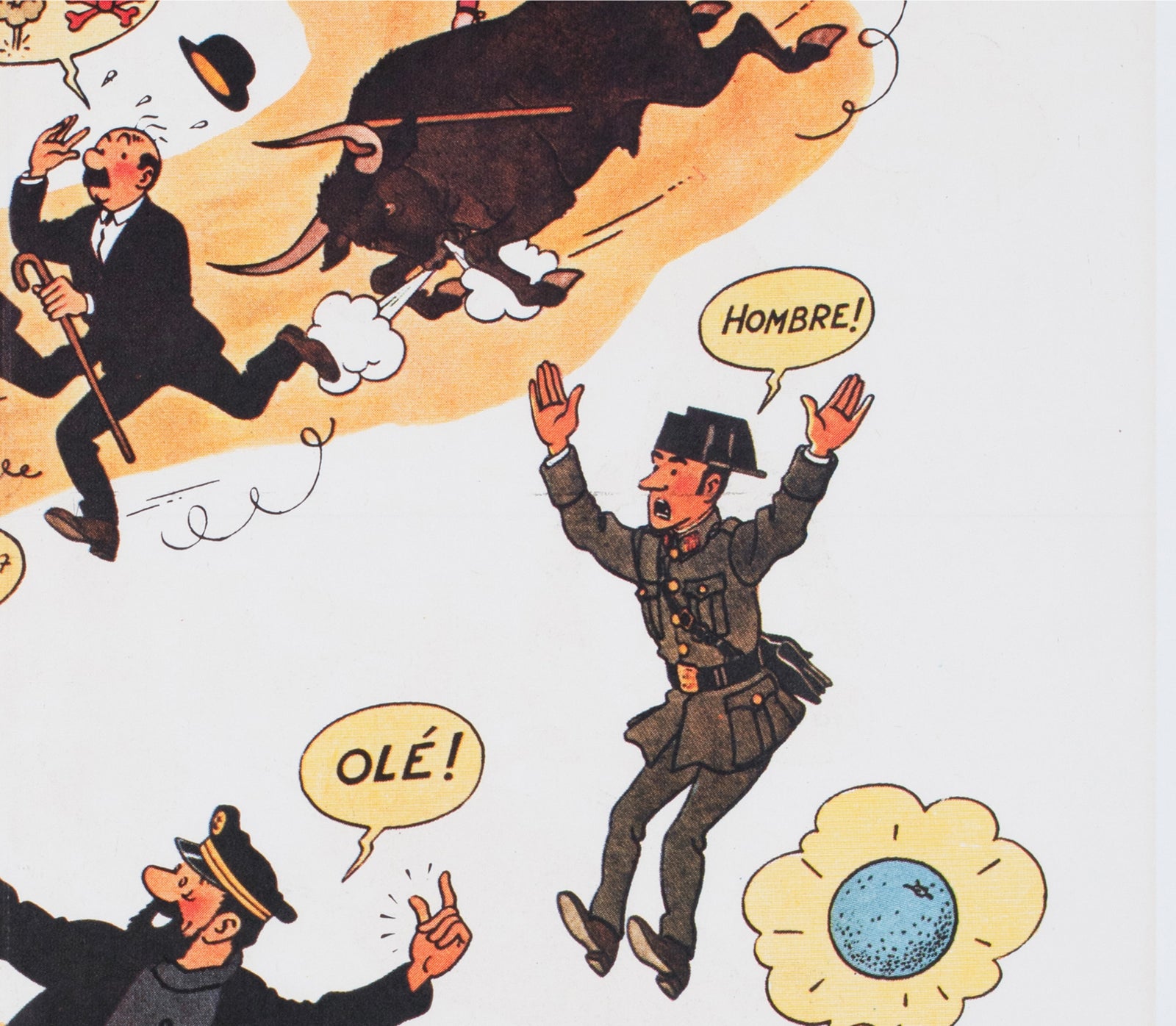 Tintin and the Blue Oranges 1964 French Moyenne Film Poster Herge - detail