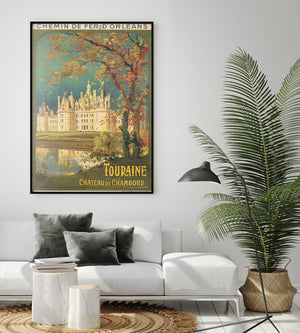 Touraine Chateau de Chambord c1910 French Travel Advertising Poster Louis Tauzin