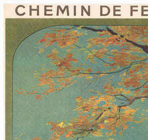 Touraine Chateau de Chambord c1910 French Travel Advertising Poster Louis Tauzin - detail