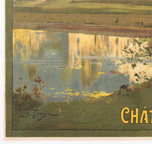 Touraine Chateau de Chambord c1910 French Travel Advertising Poster Louis Tauzin - detail