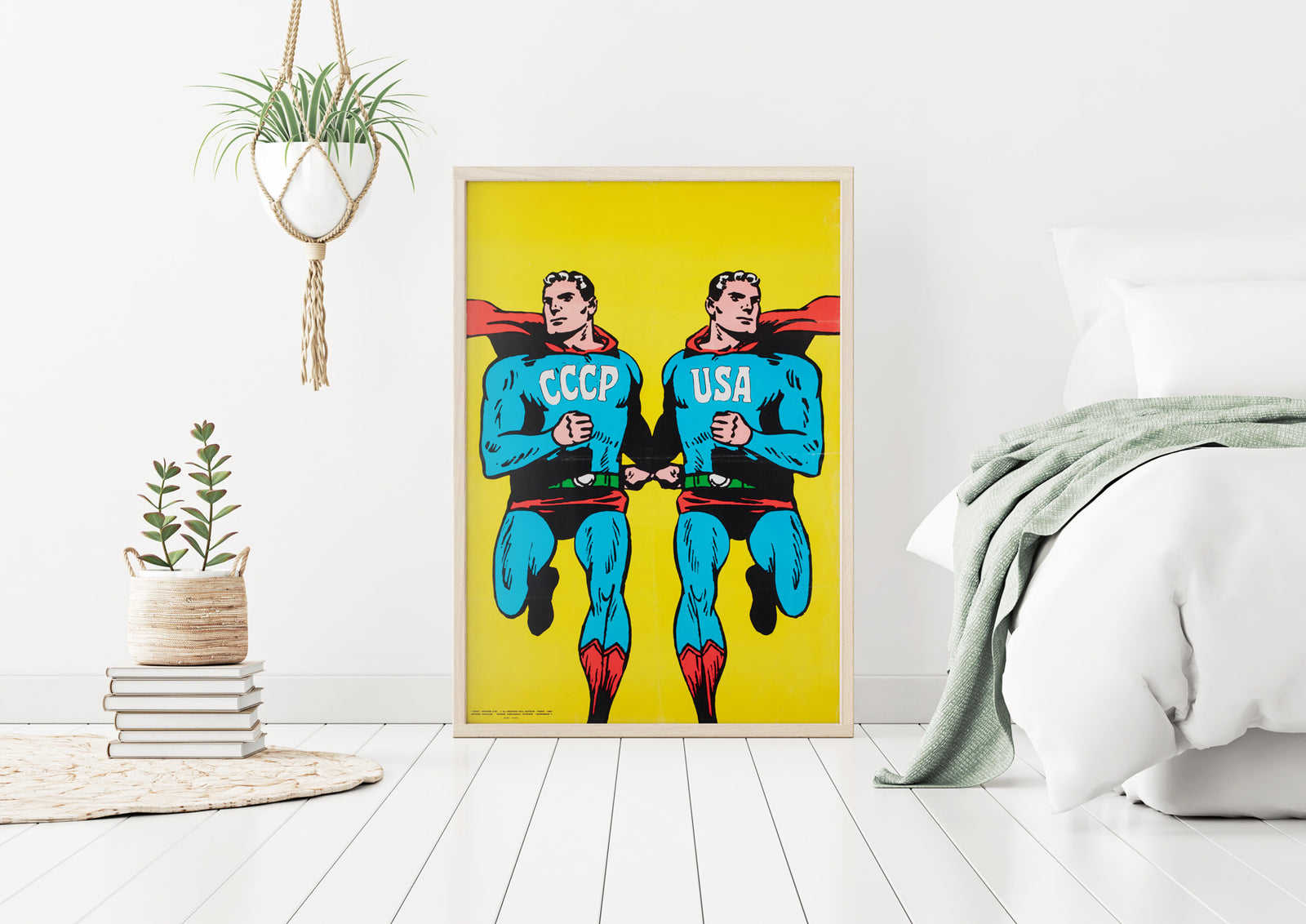 USSR CCCP USA Superman 1968 Poster for Opus International, Roman Cieslewicz