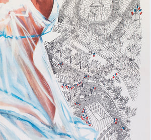 Une Parisienne 1957 French Grande Film Poster Rinaldo Geleng Fouteau Rene Ferracci - detail