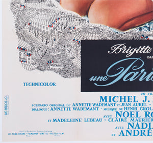Une Parisienne 1957 French Grande Film Poster Rinaldo Geleng Fouteau Rene Ferracci - detail