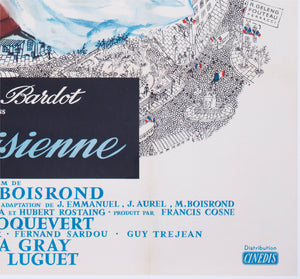 Une Parisienne 1957 French Grande Film Poster Rinaldo Geleng Fouteau Rene Ferracci - detail