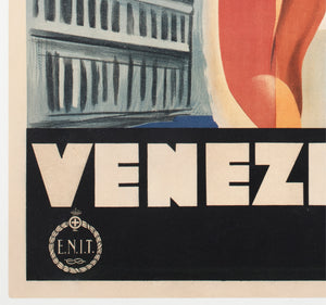 Venice Venezia Lido c1930 Italian ENIT Travel Advertising Poster Marcello Dudovich and Marcello Nizzoli - detail