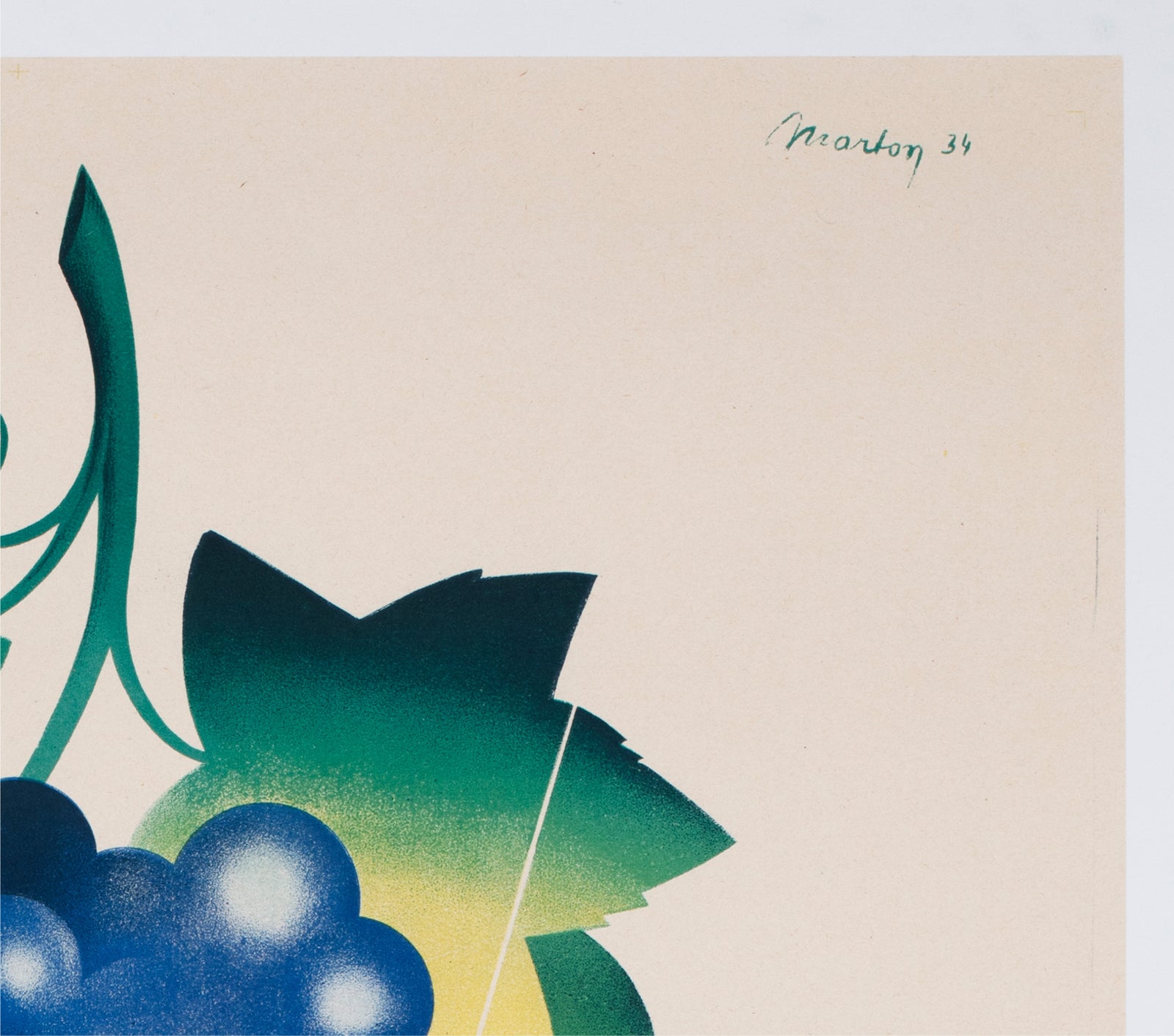 Verdets Ets Lambiotte Fres 1934 French Wine Advertising Poster Lajos Marton - detail