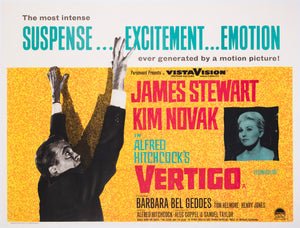 Vertigo 1958 UK Quad Film Movie Poster Hitchcock