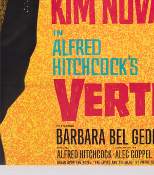 Vertigo 1958 UK Quad Film Movie Poster Hitchcock