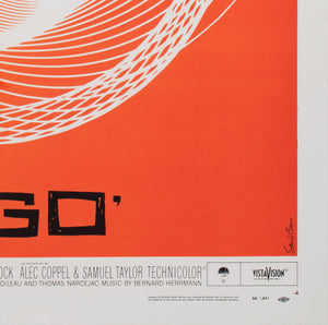 Vertigo 1958 US 1 Sheet Film Movie Poster, Saul Bass - detail