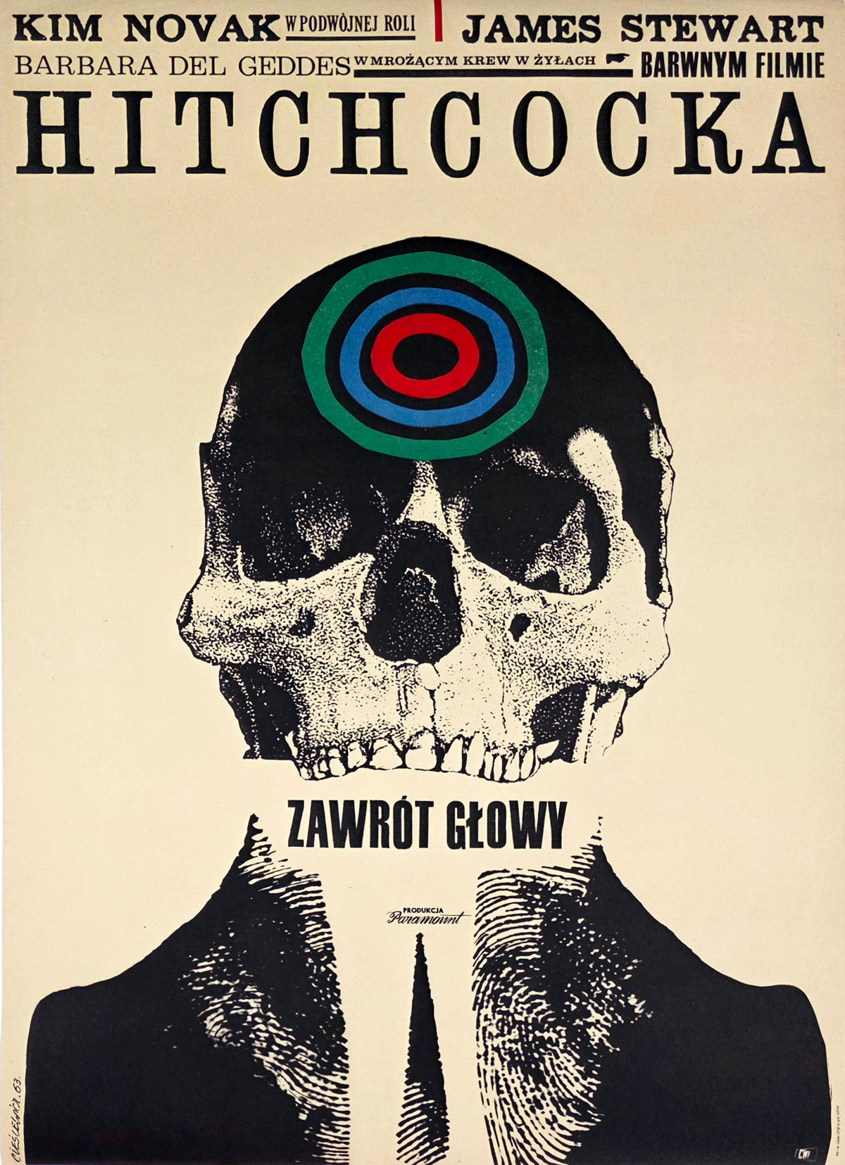 Vertigo 1963 Polish A1 Film Poster Roman Cieslewicz