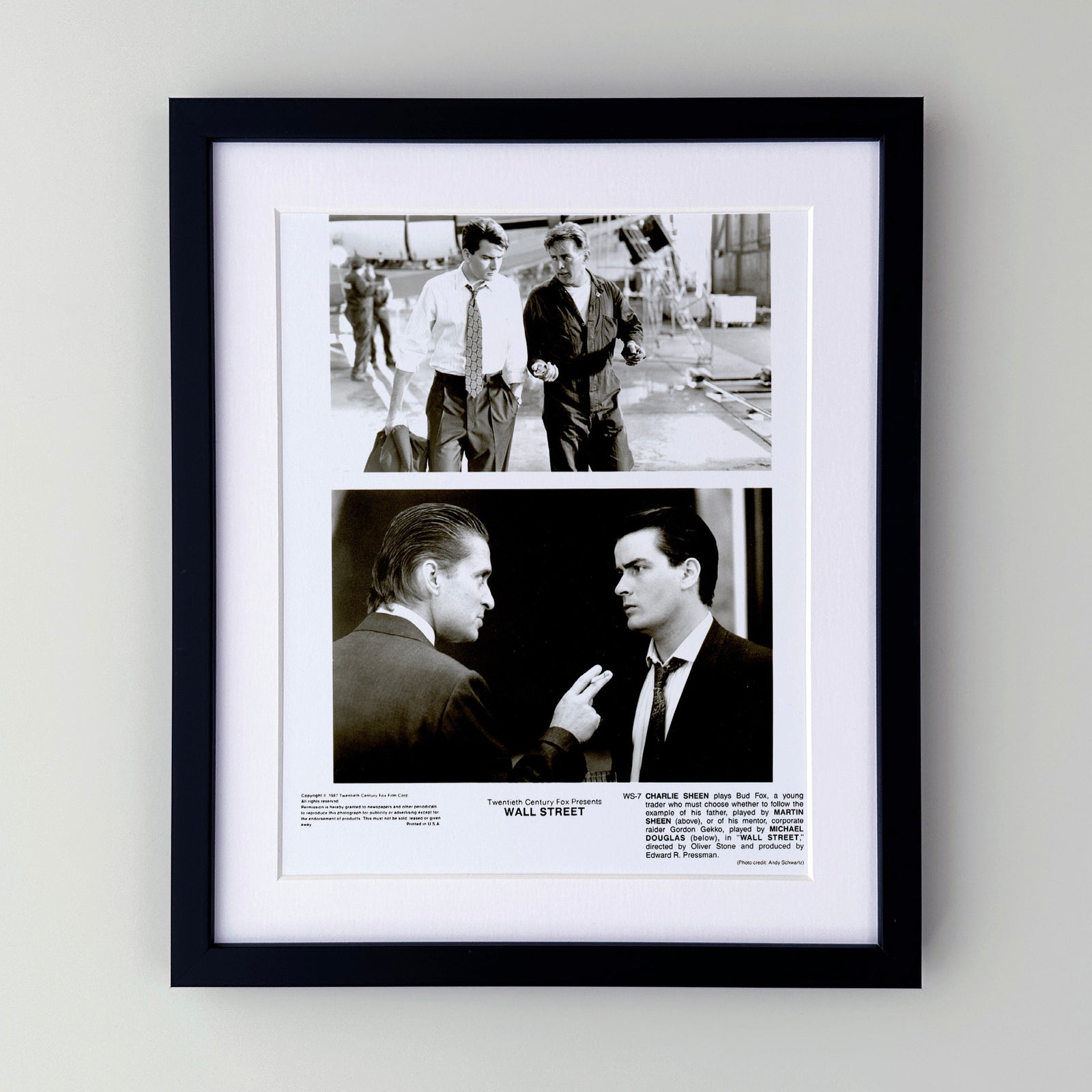 Wall Street 1987 Film Movie Press Publicity Still Framed