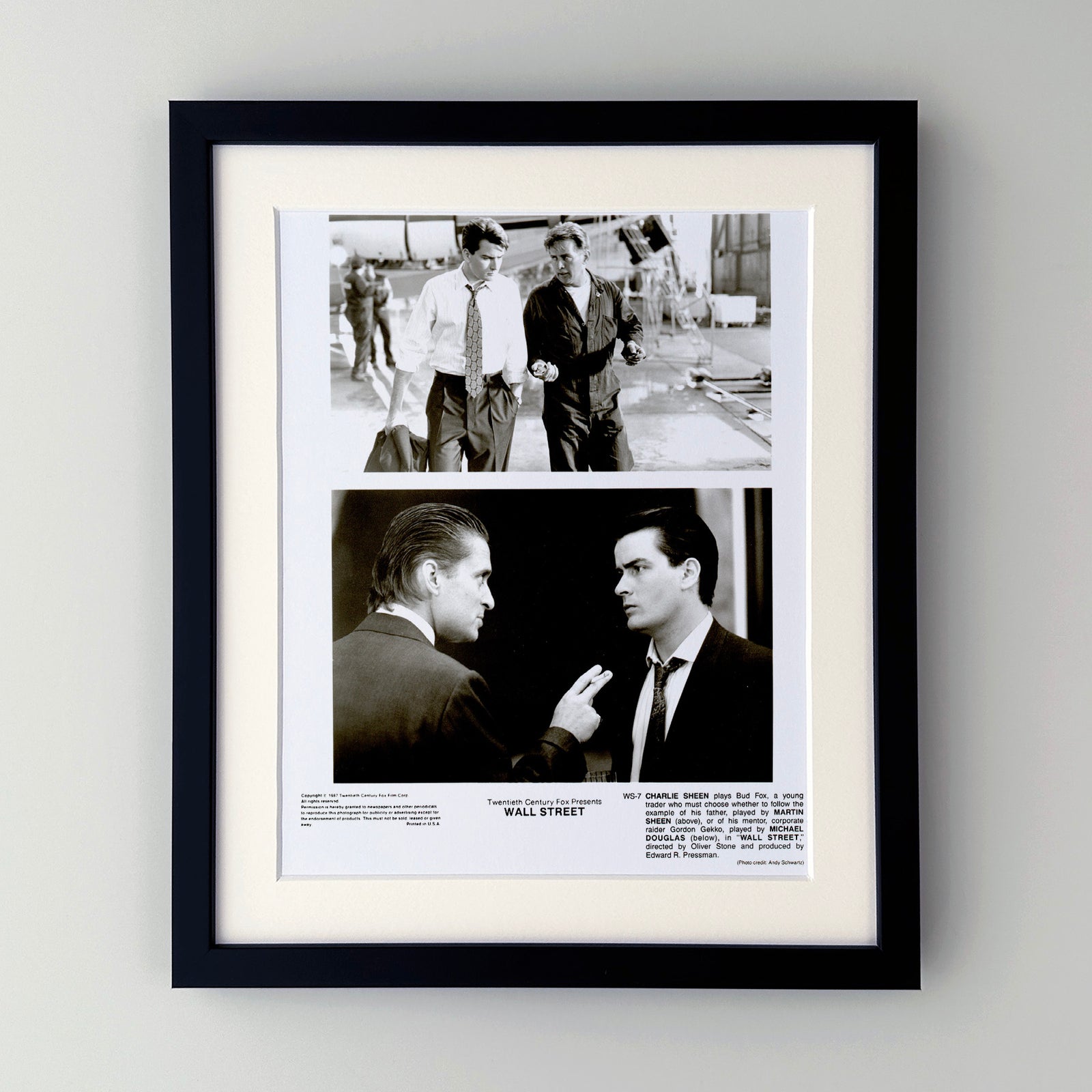 Wall Street 1987 Film Movie Press Publicity Still Framed
