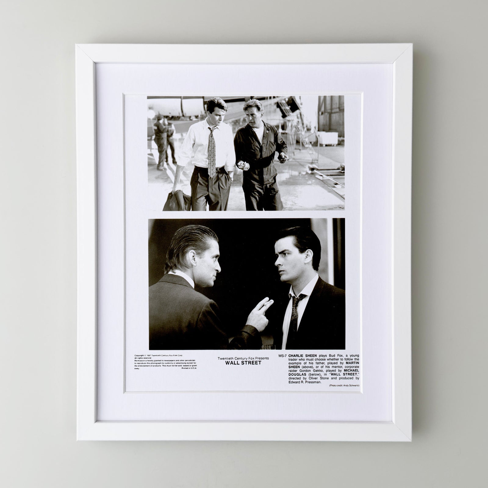 Wall Street 1987 Film Movie Press Publicity Still Framed