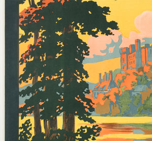 Windsor Castle c1913 French Railway Travel Advertising Poster Constant Duval - detail