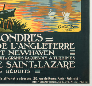 Windsor Castle c1913 French Railway Travel Advertising Poster Constant Duval - detail