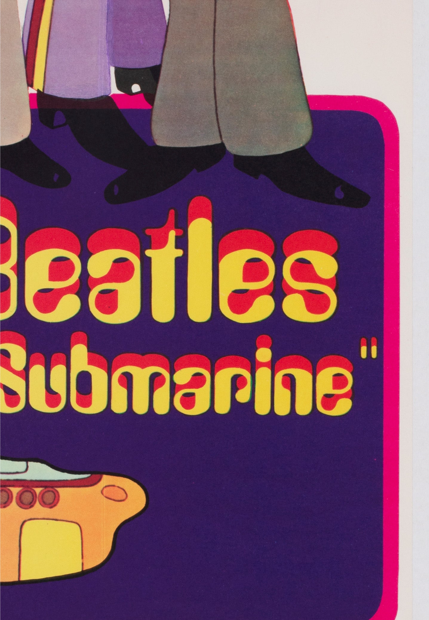 Yellow Submarine 1968 Australian Daybill Film Movie Poster - detail