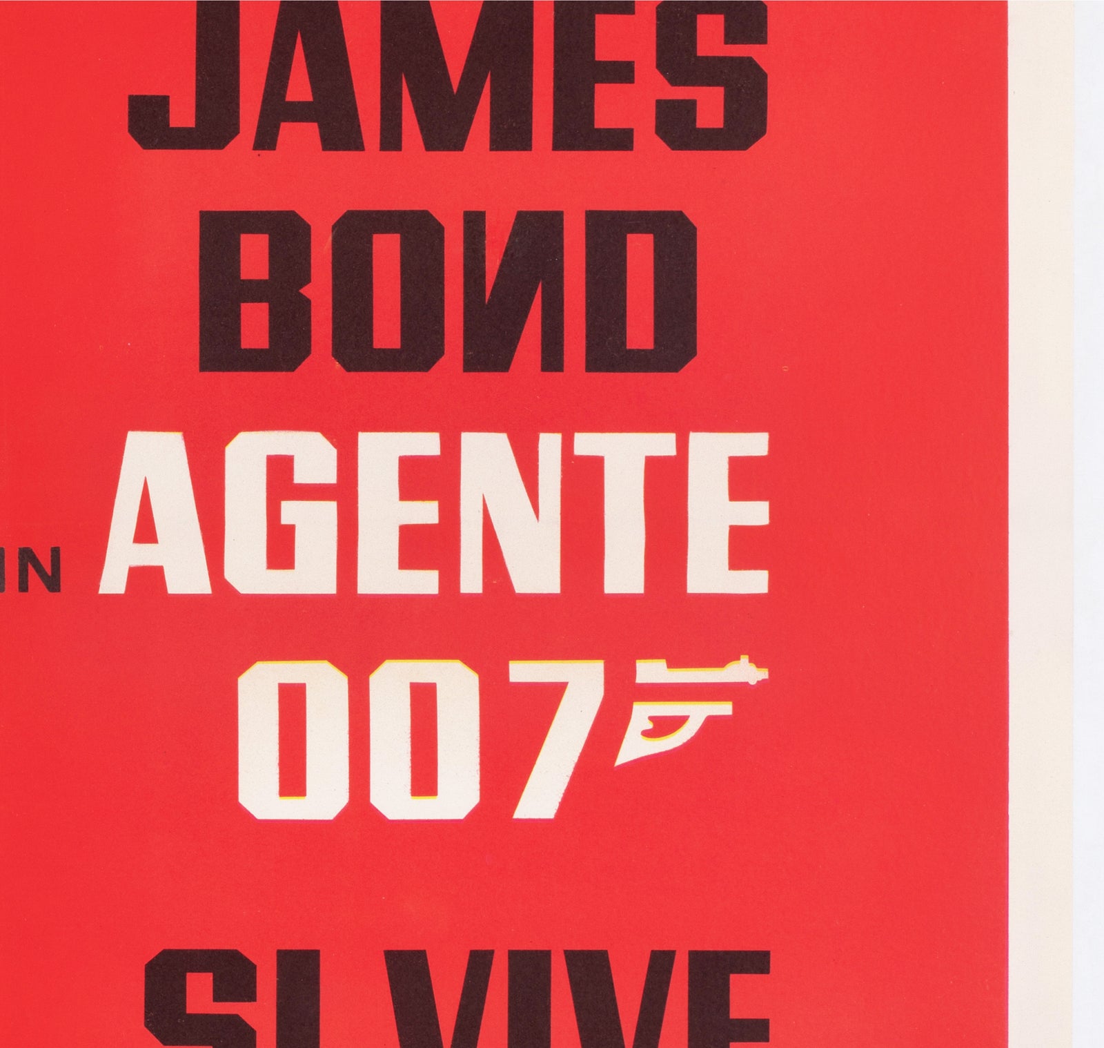 You Only Live Twice 1967 Italian 1 Sheet Film Movie Poster, Robert McGinnis James Bond - detail