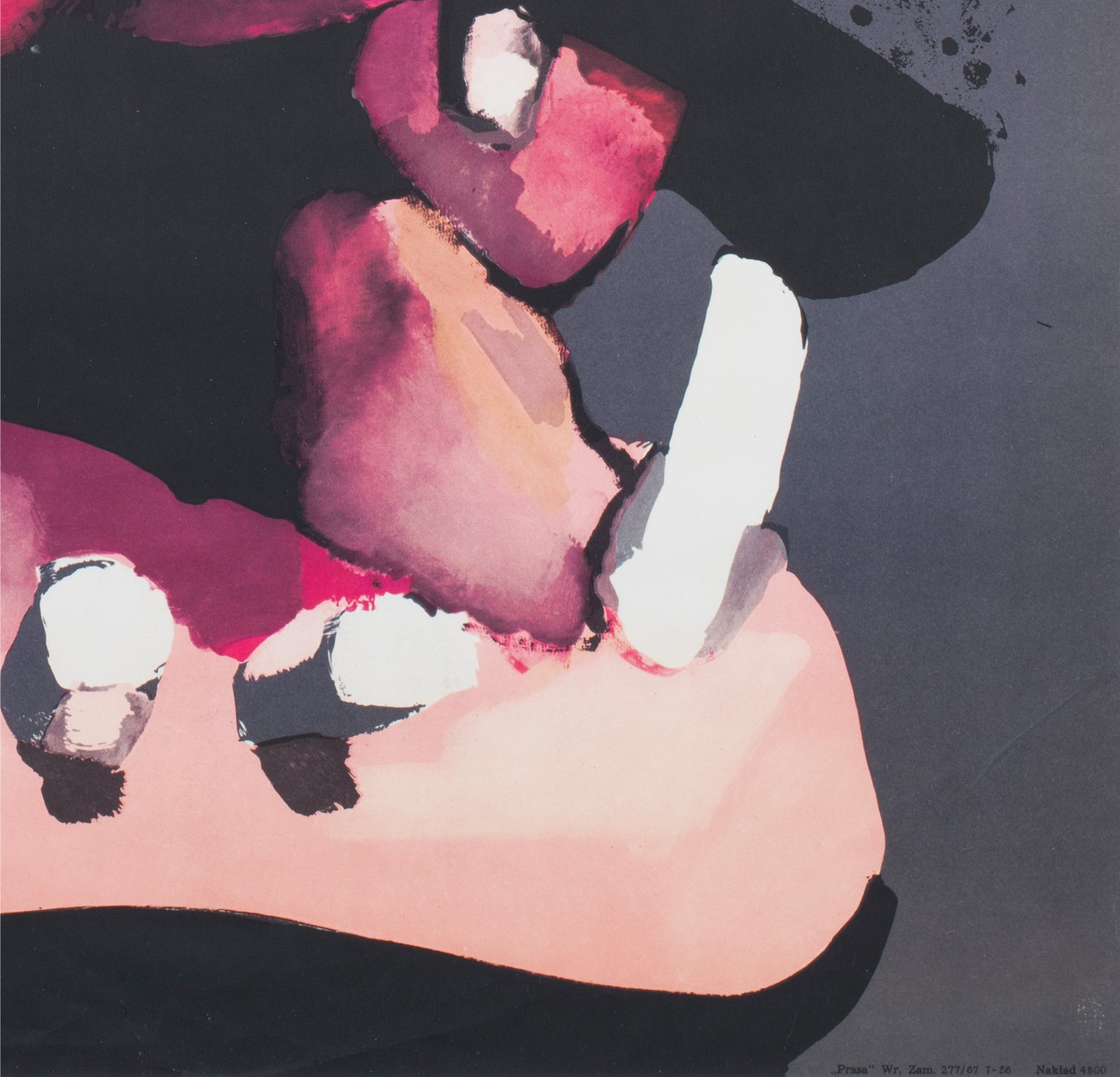 Zwiedzajcie Warszawa Zoo 1967 Polish Poster Waldemar Swierzy - detail