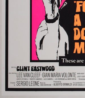 A Fistful of Dollars / For a Few Dollars More R1969 UK Quad Double Bill Film Movie Poster - detail