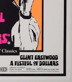 A Fistful of Dollars / For a Few Dollars More R1969 UK Quad Double Bill Film Movie Poster - detail