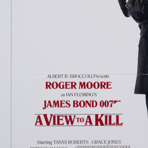 A View to a Kill 1985 US 1 Sheet Advance White Style Film Movie Poster, James Bond - detail