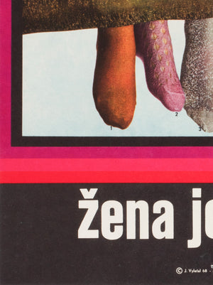 A Woman is a Woman 1968 Czech A3 Film Movie Poster, Josef Vyletal - detail