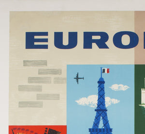 Air France Europe 1959 Poster by Jean Carlu - Detail