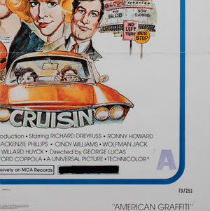 American Graffiti 1973 US 1 Sheet Film Poster, Drucker - detail