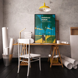 Balaton weeks Balatoni hetek 1959 Hungarian Travel Poster, Ernie Sandor