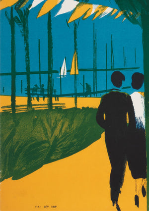 Balaton weeks Balatoni hetek 1959 Hungarian Travel Poster, Ernie Sandor - detail