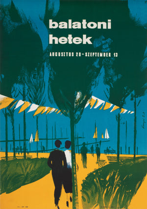 Balaton weeks Balatoni hetek 1959 Hungarian Travel Poster, Ernie Sandor