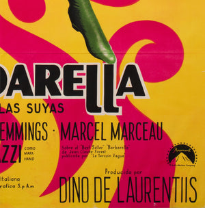 Barbarella 1968 Argentinian 1 Sheet Film Poster - detail