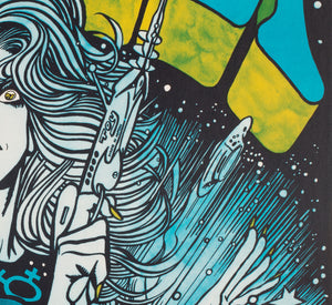 Barbarella 1971 Czech A1 Film Movie Poster, Saudek - detail