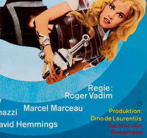 Barbarella R1973 German 1 Sheet Film Poster - detail