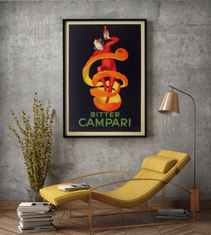 Bitter Campari 1921 Vintage Italian Alcohol Advertising Poster, Leonetto Cappiello