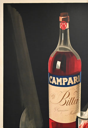 Bitter Campari 1926 Vintage Italian Alcohol Aperitif Poster, Marcello Nizzoli - detail