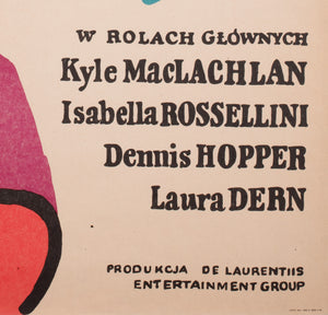 Blue Velvet 1987 Polish B1 Film Movie Poster, Jan Mlodozeniec - detail  Edit alt text