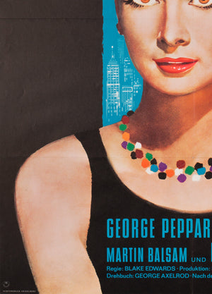 Breakfast at Tiffany's 1962 German A1 Film Poster, Peltzer - detail