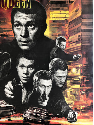 Bullitt 1968 French Grande Film Poster, Saukoff - detail