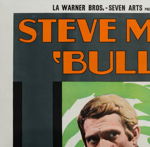 Bullitt 1968 Italian 4 Fogloi Film Poster, Renato Ferrini - detail