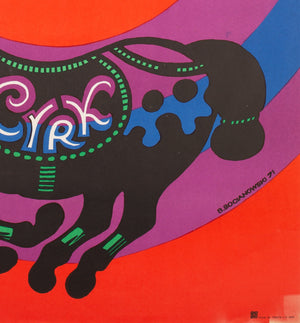 CYRK Circus Cowboy Acrobat R1976 Polish Circus Poster, Bocianowski - detail