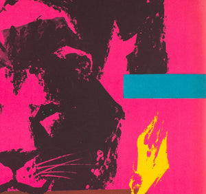 CYRK Fire Carrying Lion 1962 Polish Circus Poster, Chmielewski - detail