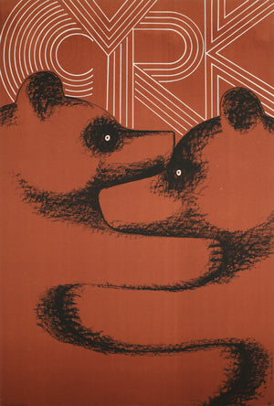 Polish CYRK Poster - Hugging Bears 1971, Gorka